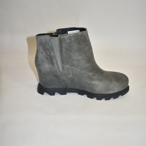SOREL Women's Joan of Artic Wedge III Lug Sole Zip Booties Gray Quarry Size 11 - Picture 6 of 9